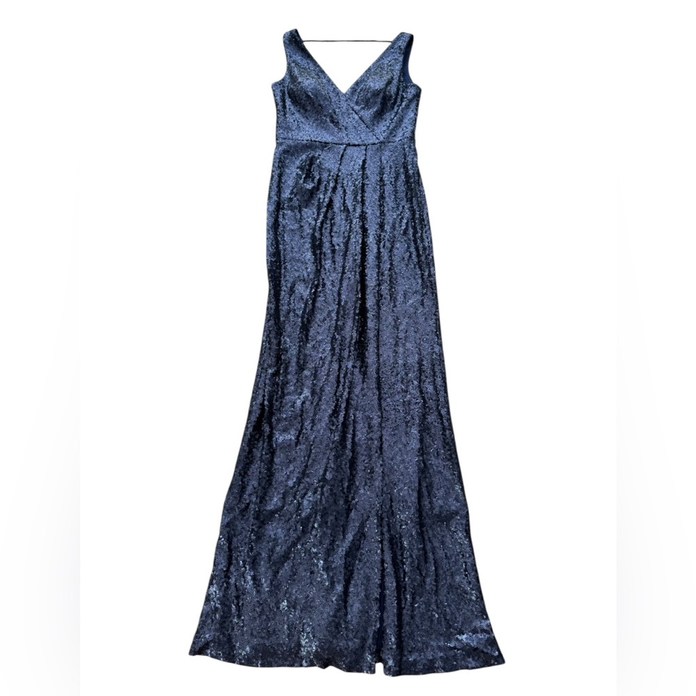 MARCHESA NOTTE**Elegant Navy Sequin Evening Gown***US 6 $385 NWT - Picture 5 of 7